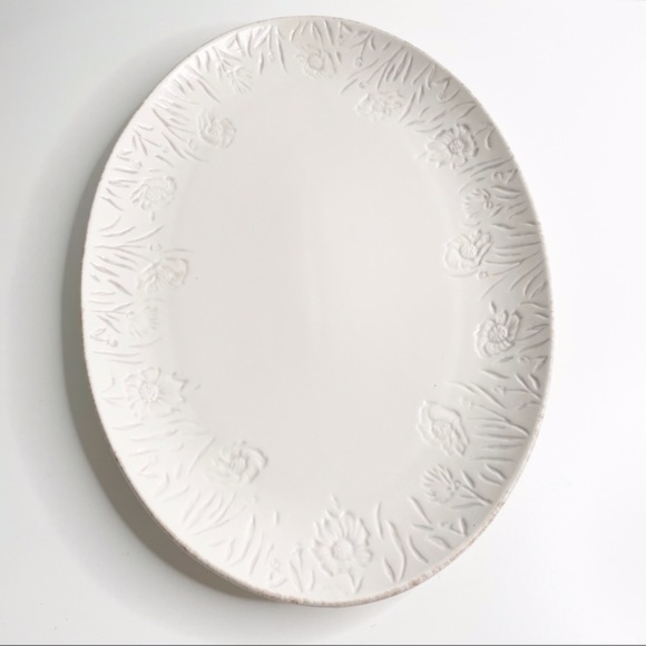 Threshold Stoneware Floral Serving Platter Cream - Picture 6 of 6